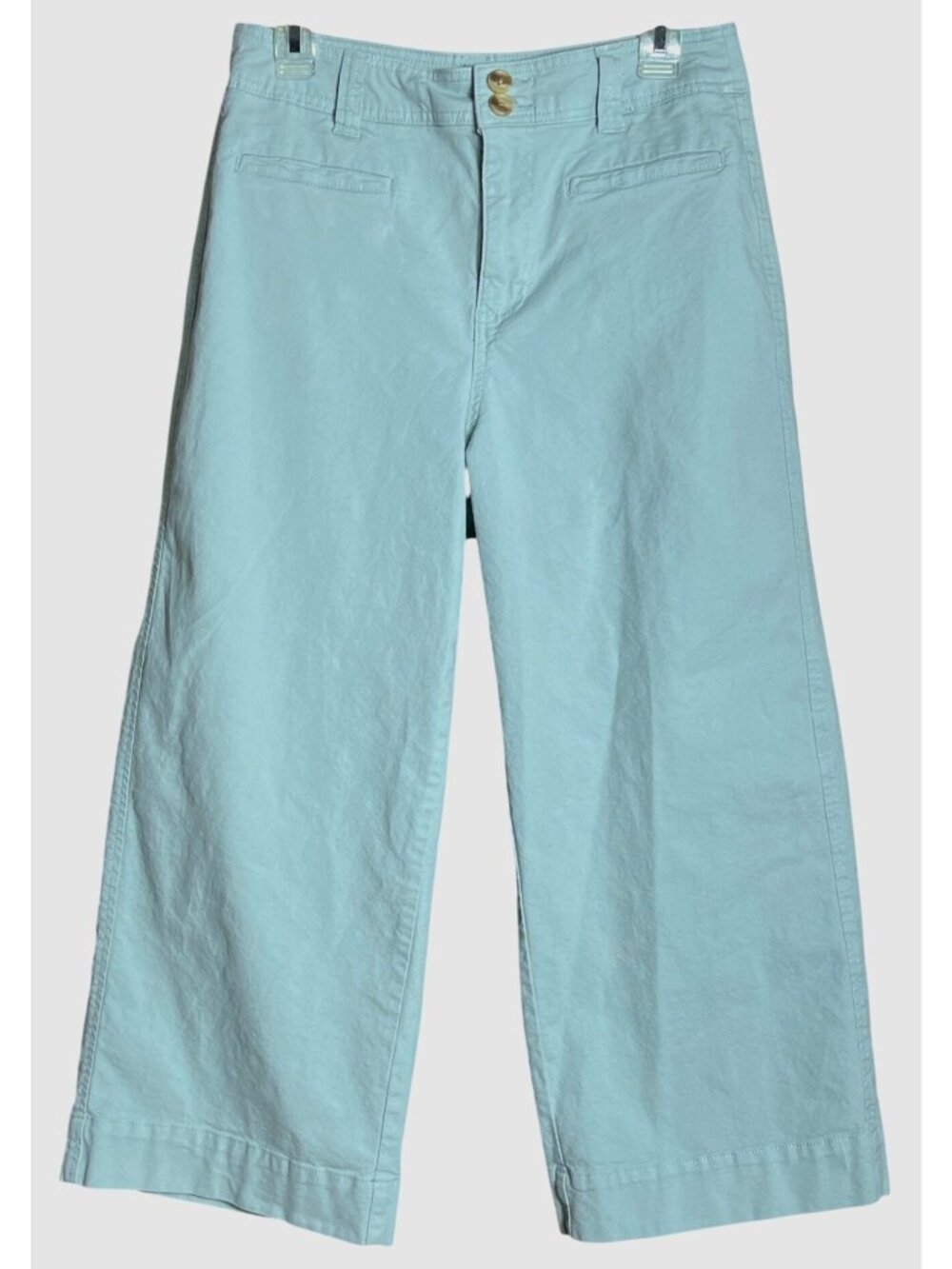 Wide Leg Pants High Rise Cropped Green Chino Stretch Coastal A New Day Womens 8